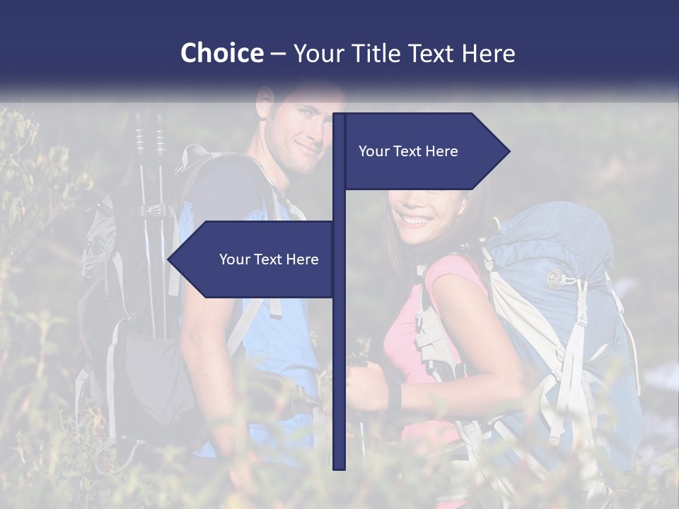 Trek Girl Backpacker PowerPoint Template