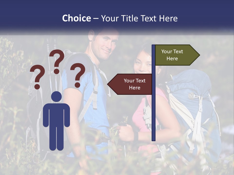 Trek Girl Backpacker PowerPoint Template