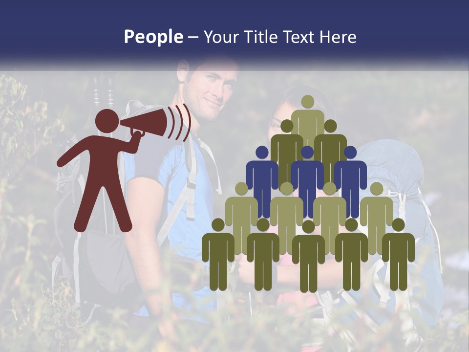 Trek Girl Backpacker PowerPoint Template