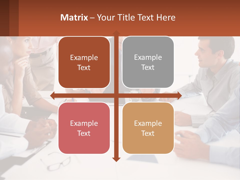 A Group Of People Sitting Around A Table Talking PowerPoint Template