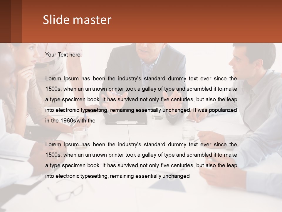 A Group Of People Sitting Around A Table Talking PowerPoint Template