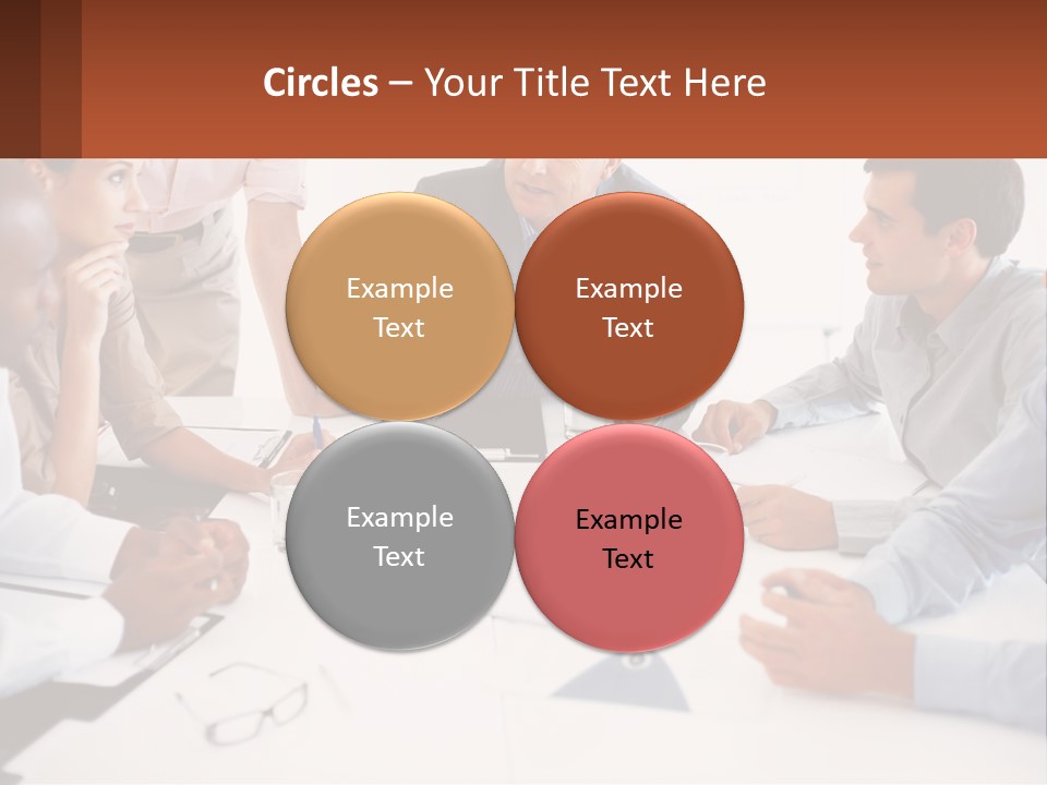 A Group Of People Sitting Around A Table Talking PowerPoint Template