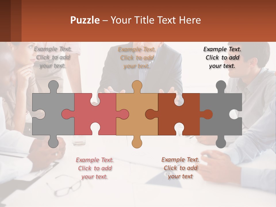 A Group Of People Sitting Around A Table Talking PowerPoint Template