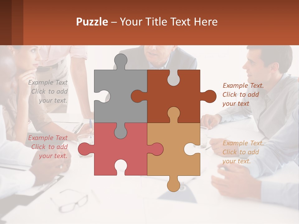 A Group Of People Sitting Around A Table Talking PowerPoint Template