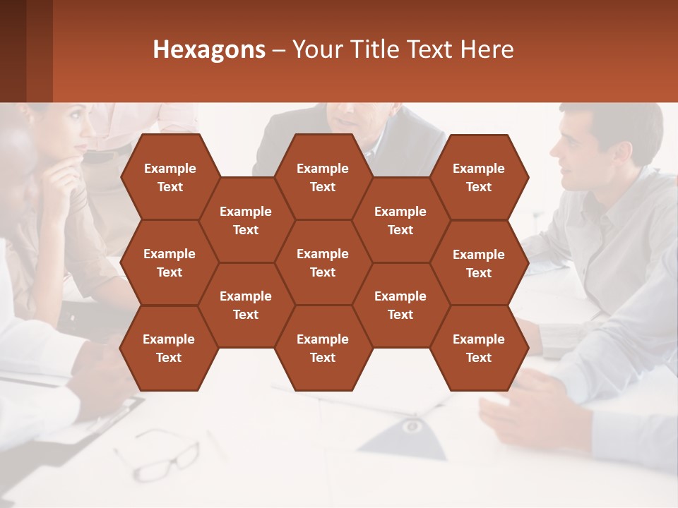 A Group Of People Sitting Around A Table Talking PowerPoint Template