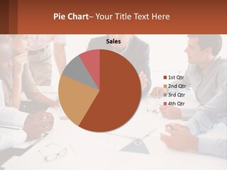 A Group Of People Sitting Around A Table Talking PowerPoint Template