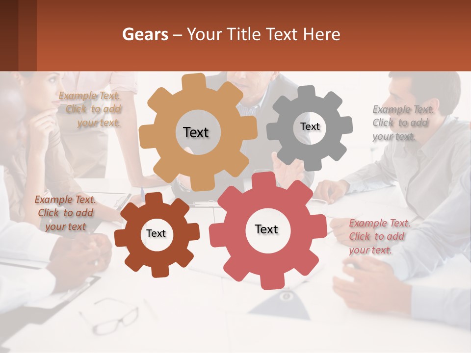 A Group Of People Sitting Around A Table Talking PowerPoint Template