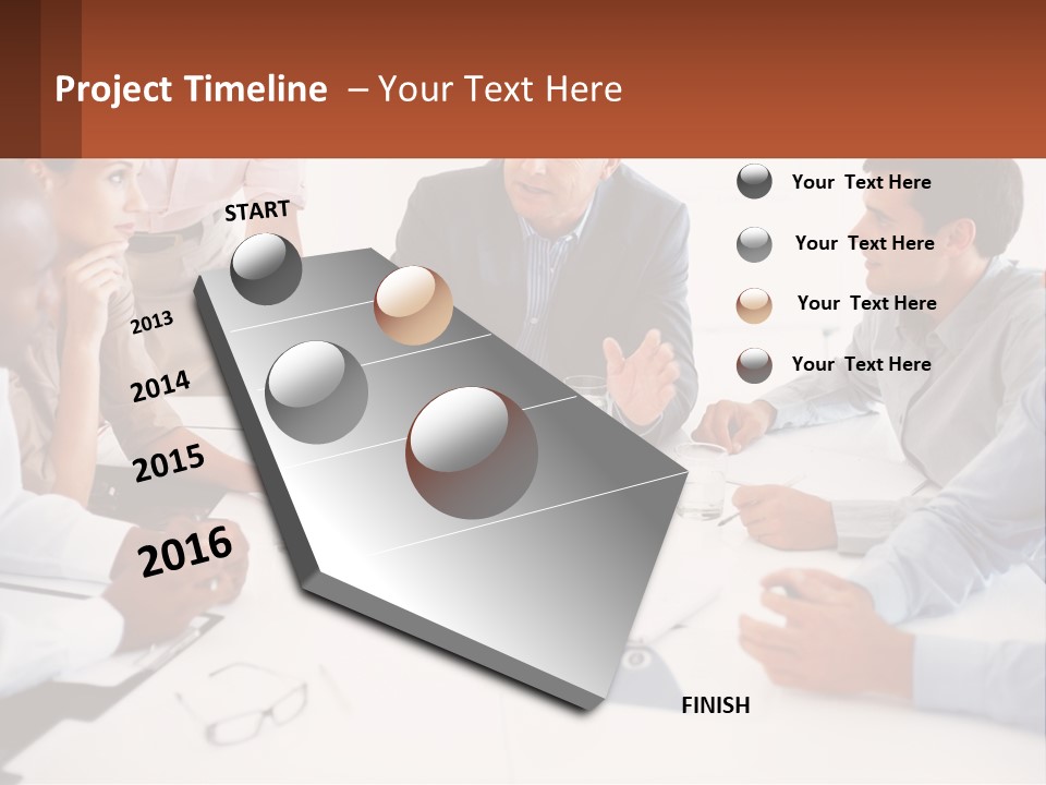 A Group Of People Sitting Around A Table Talking PowerPoint Template