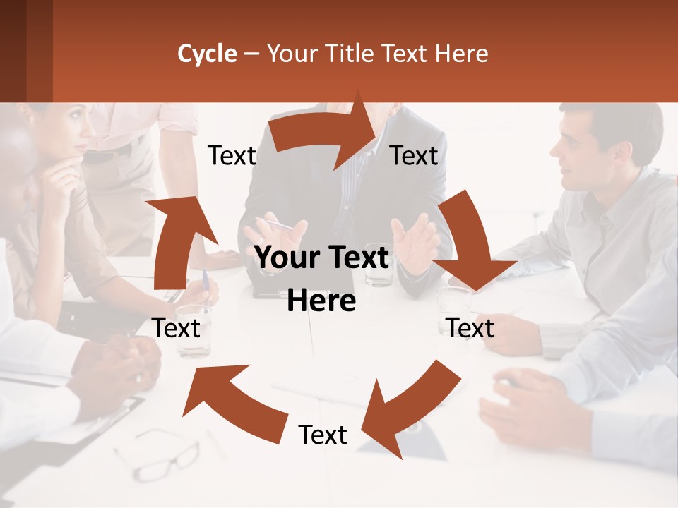 A Group Of People Sitting Around A Table Talking PowerPoint Template