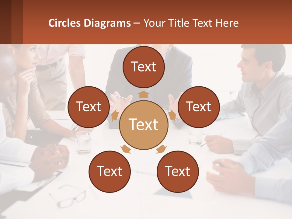 A Group Of People Sitting Around A Table Talking PowerPoint Template