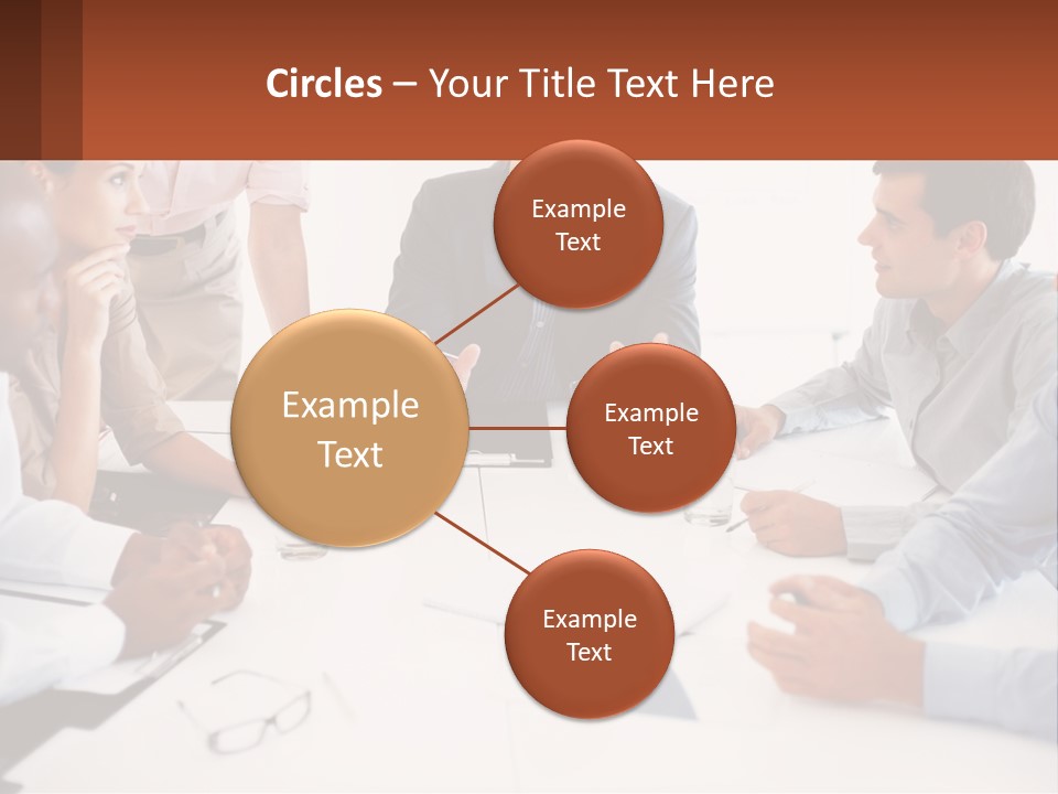 A Group Of People Sitting Around A Table Talking PowerPoint Template