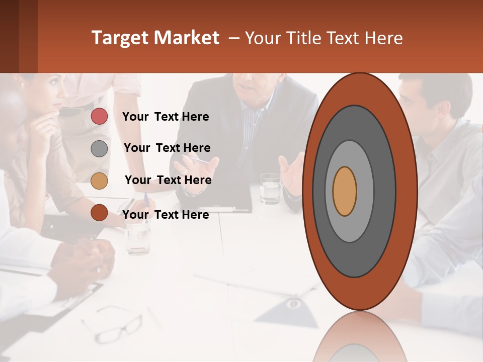 A Group Of People Sitting Around A Table Talking PowerPoint Template