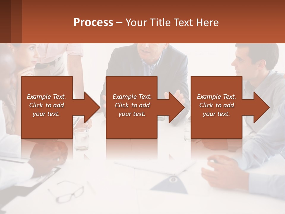 A Group Of People Sitting Around A Table Talking PowerPoint Template