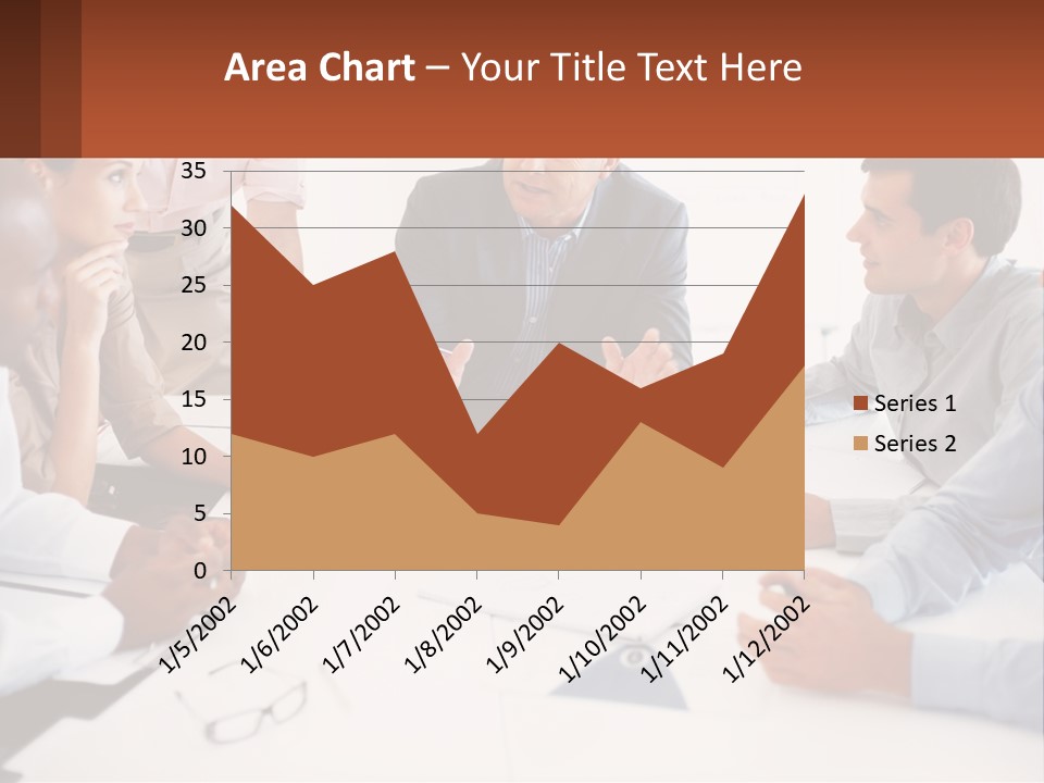 A Group Of People Sitting Around A Table Talking PowerPoint Template