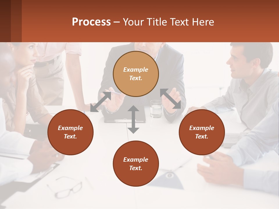 A Group Of People Sitting Around A Table Talking PowerPoint Template