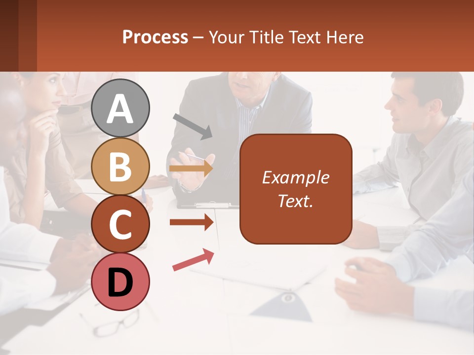 A Group Of People Sitting Around A Table Talking PowerPoint Template