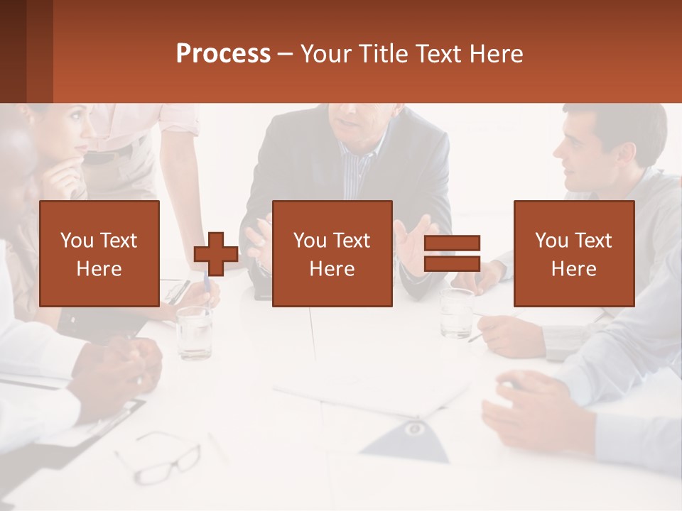 A Group Of People Sitting Around A Table Talking PowerPoint Template
