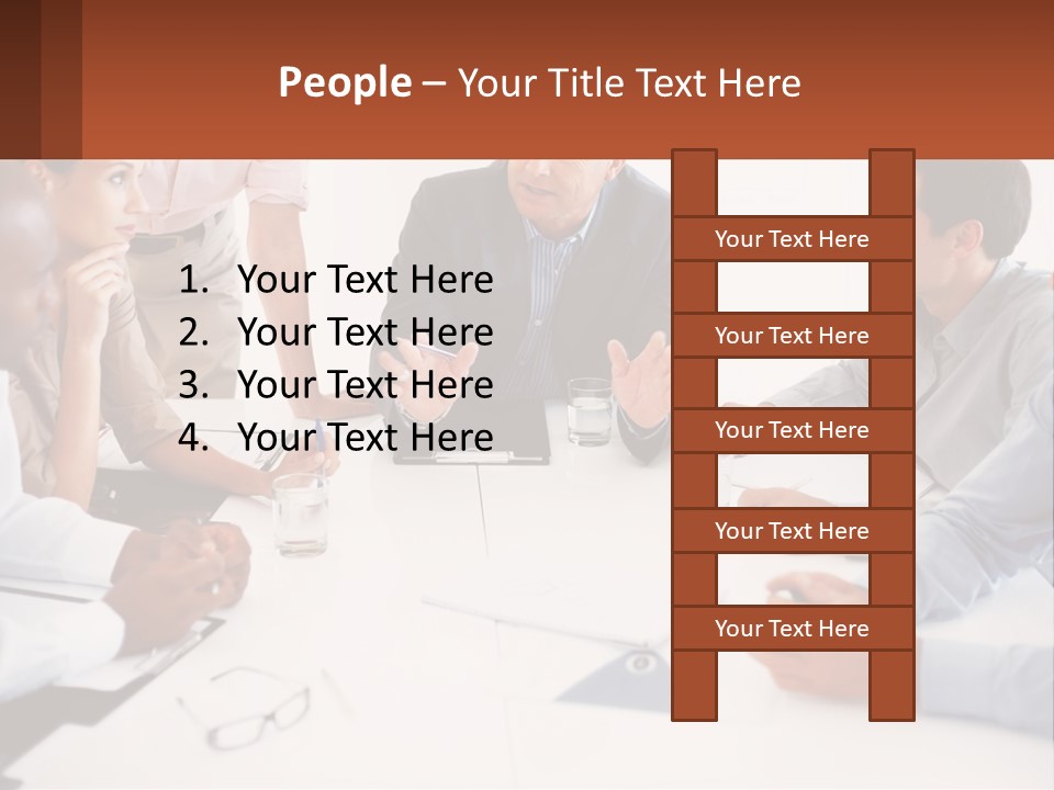 A Group Of People Sitting Around A Table Talking PowerPoint Template