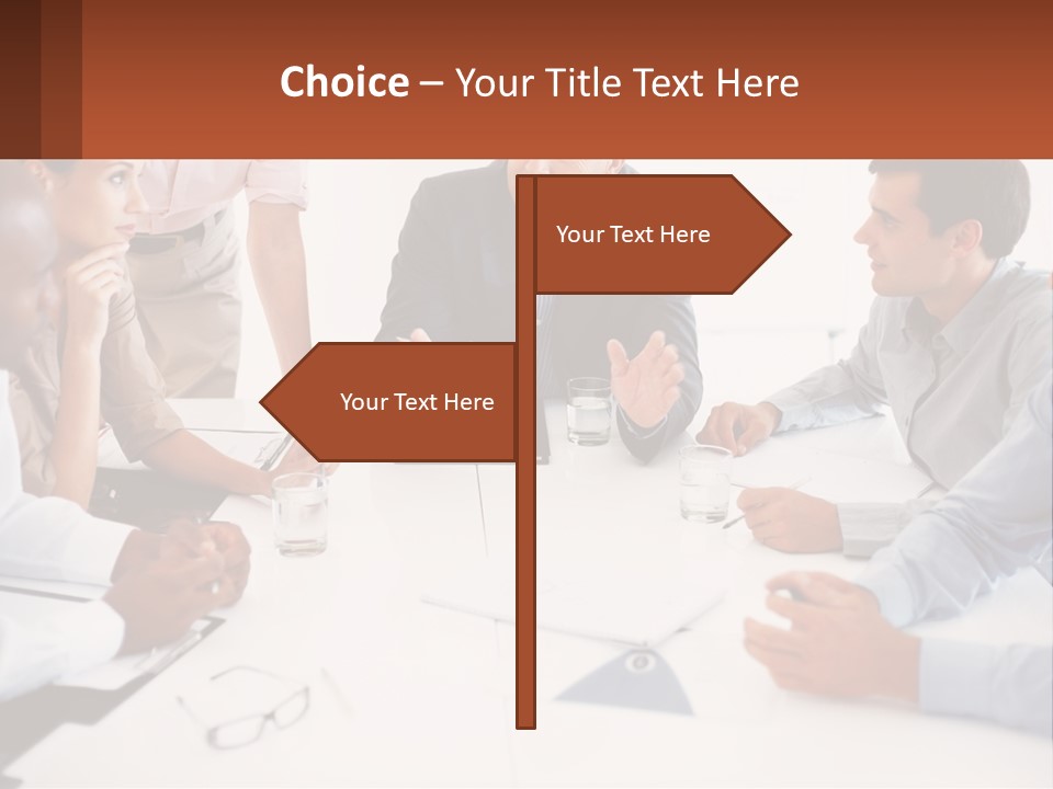 A Group Of People Sitting Around A Table Talking PowerPoint Template