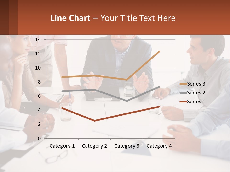 A Group Of People Sitting Around A Table Talking PowerPoint Template