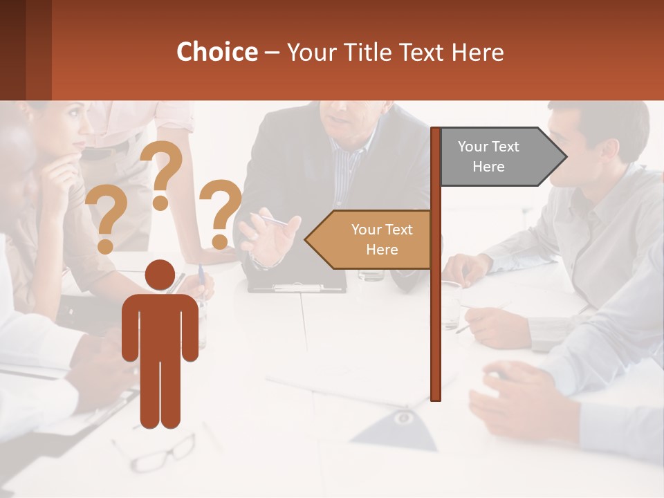 A Group Of People Sitting Around A Table Talking PowerPoint Template