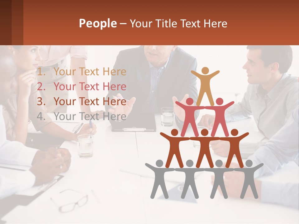 A Group Of People Sitting Around A Table Talking PowerPoint Template