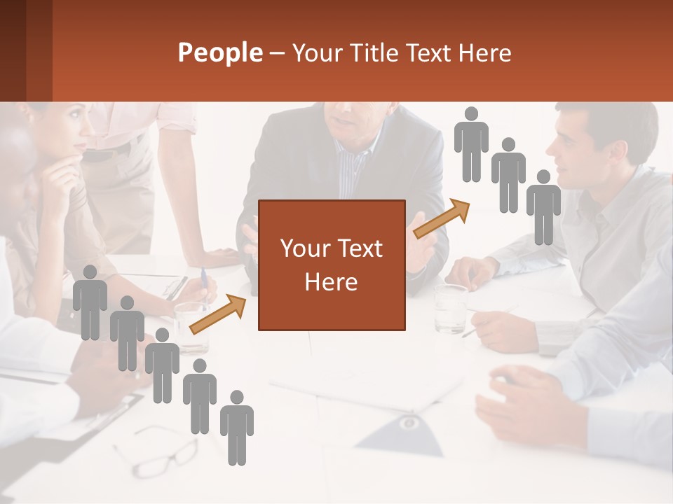A Group Of People Sitting Around A Table Talking PowerPoint Template