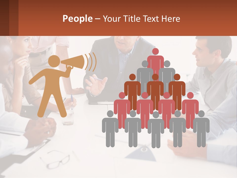 A Group Of People Sitting Around A Table Talking PowerPoint Template
