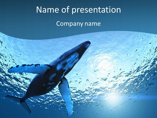 Blue Swimming Sea PowerPoint Template