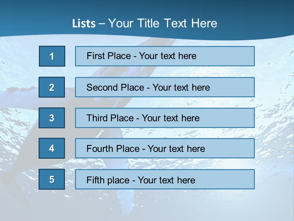 Blue Swimming Sea PowerPoint Template