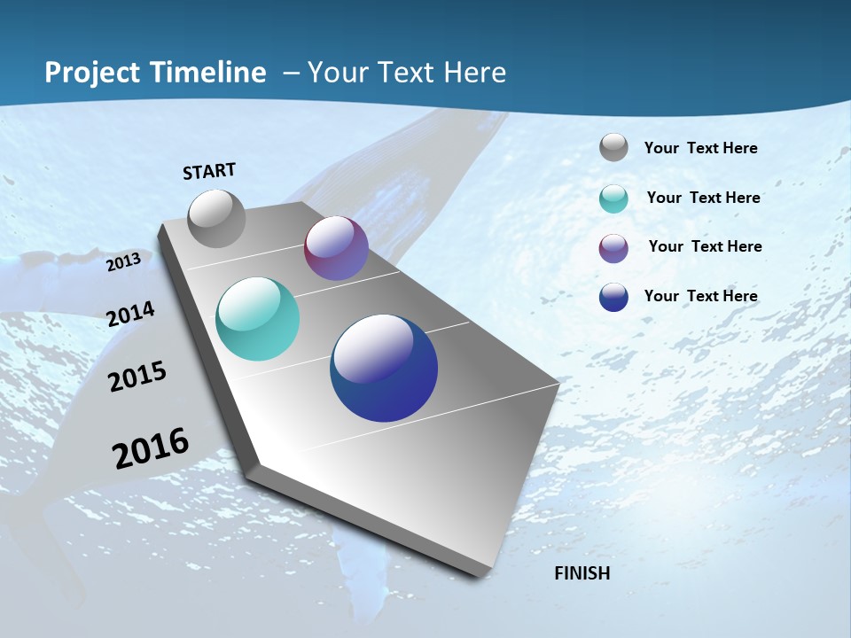 Blue Swimming Sea PowerPoint Template