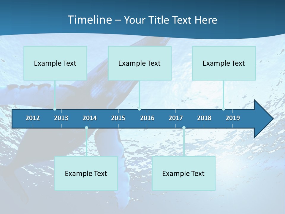 Blue Swimming Sea PowerPoint Template