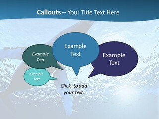 Blue Swimming Sea PowerPoint Template