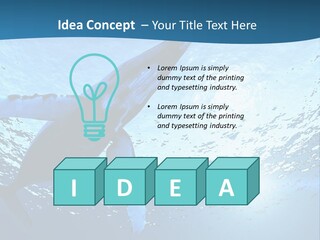 Blue Swimming Sea PowerPoint Template