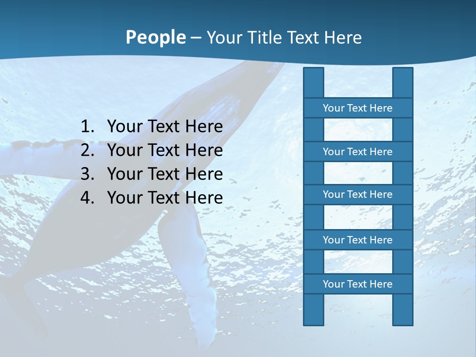 Blue Swimming Sea PowerPoint Template