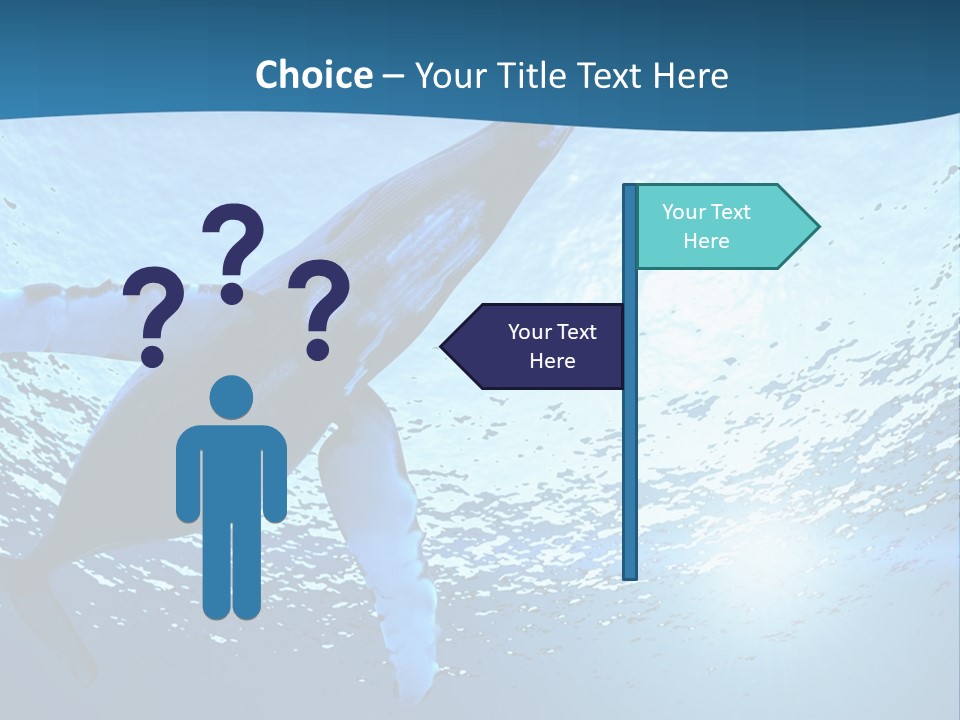 Blue Swimming Sea PowerPoint Template