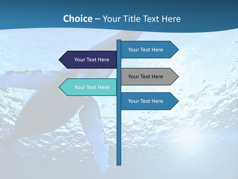 Blue Swimming Sea PowerPoint Template
