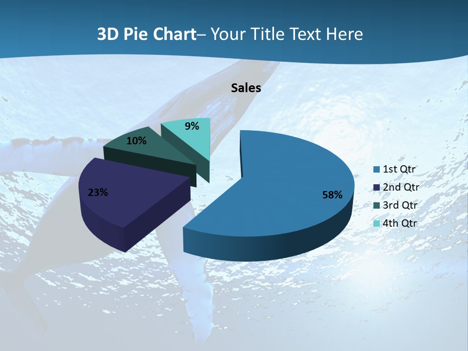 Blue Swimming Sea PowerPoint Template
