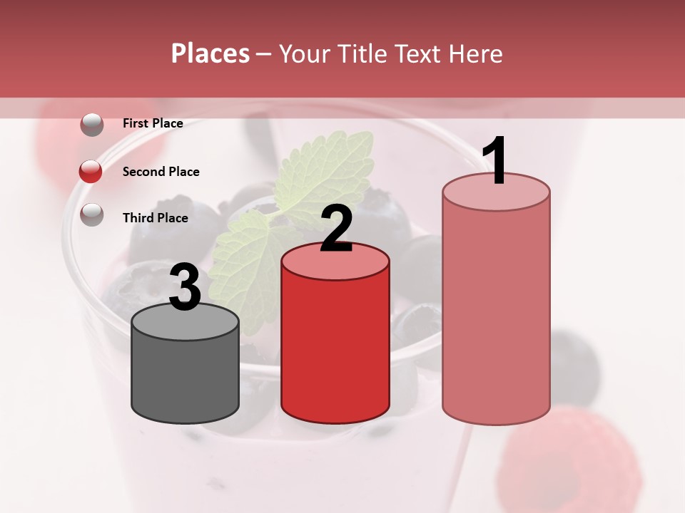 Glass Sweet Fruit Yogurt PowerPoint Template