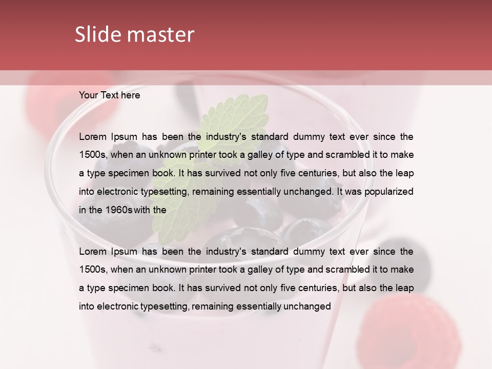 Glass Sweet Fruit Yogurt PowerPoint Template