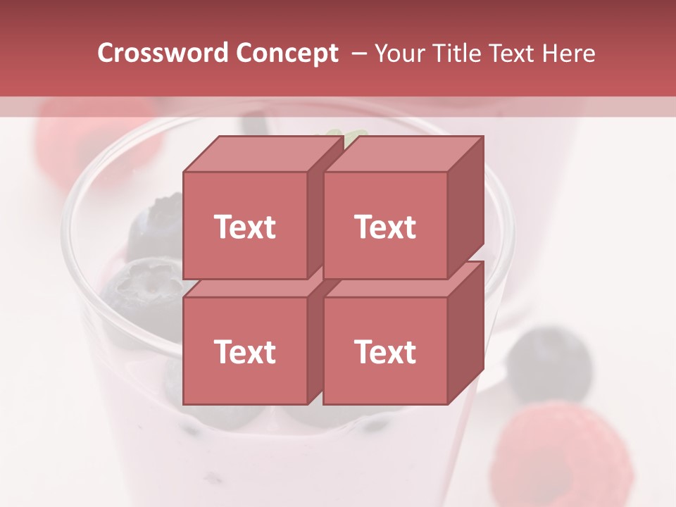 Glass Sweet Fruit Yogurt PowerPoint Template