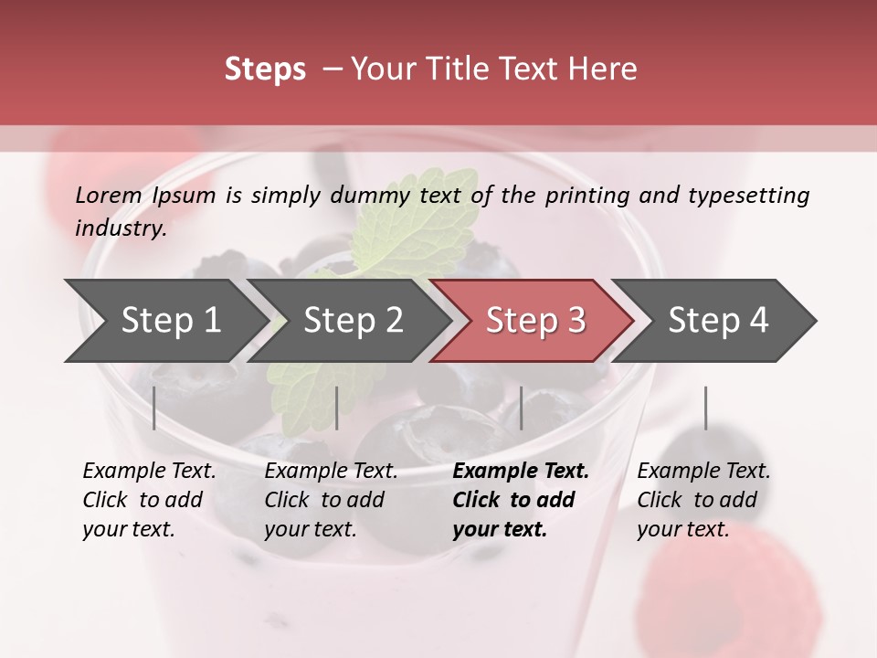 Glass Sweet Fruit Yogurt PowerPoint Template
