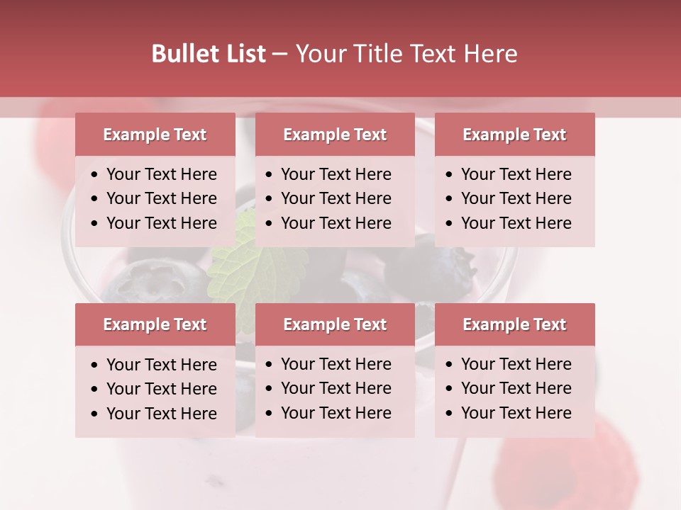 Glass Sweet Fruit Yogurt PowerPoint Template
