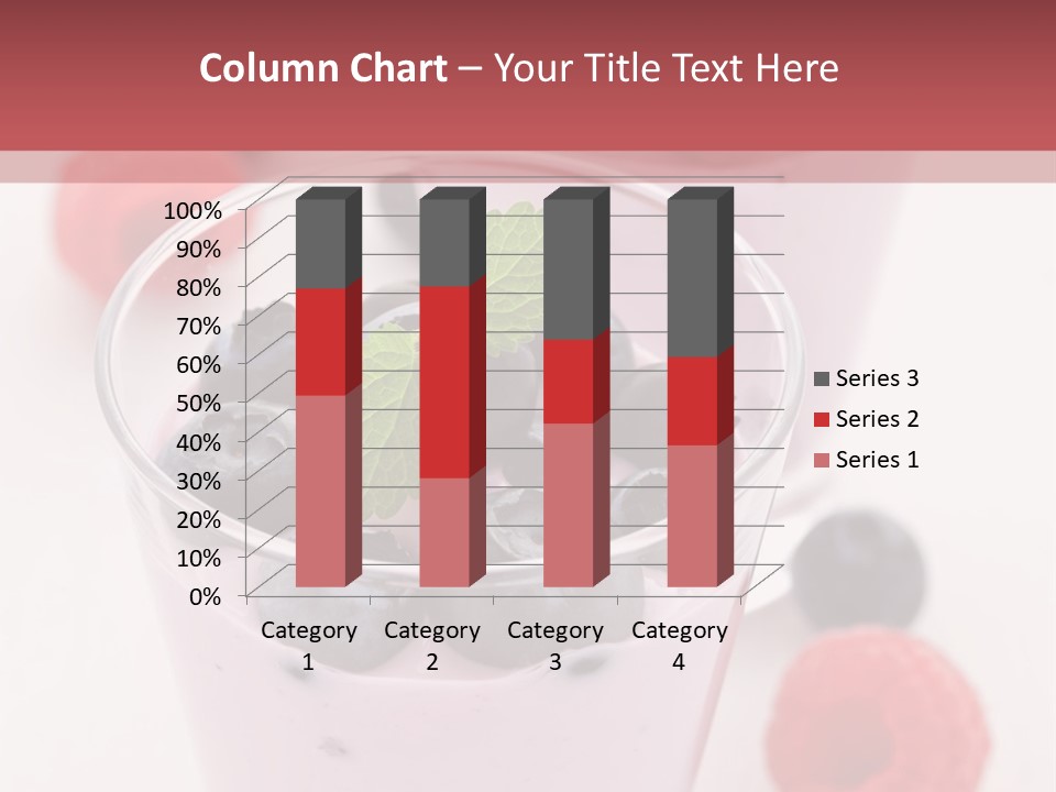 Glass Sweet Fruit Yogurt PowerPoint Template