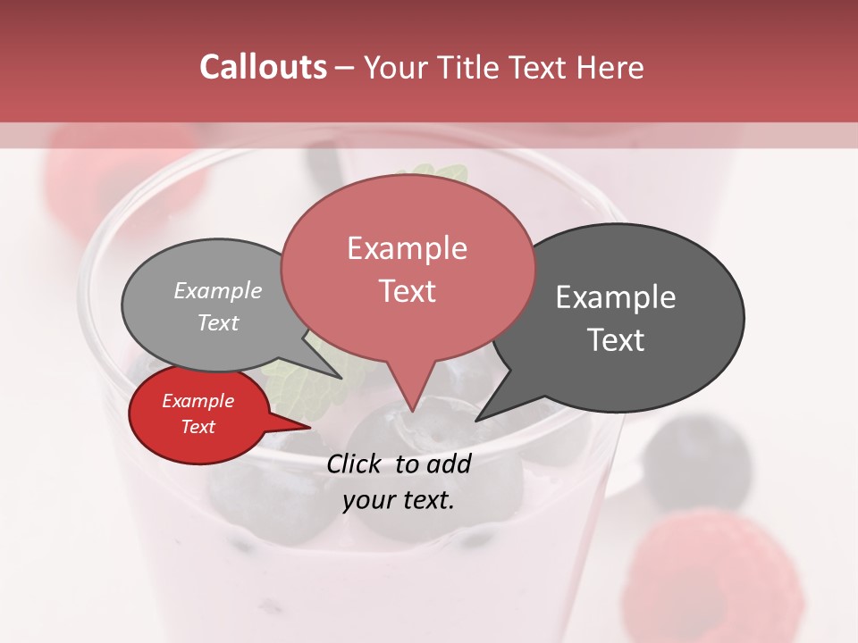 Glass Sweet Fruit Yogurt PowerPoint Template