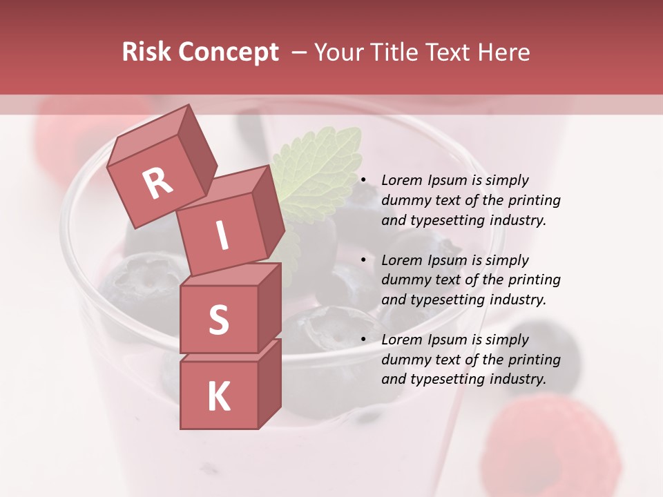 Glass Sweet Fruit Yogurt PowerPoint Template