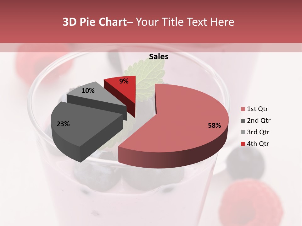 Glass Sweet Fruit Yogurt PowerPoint Template