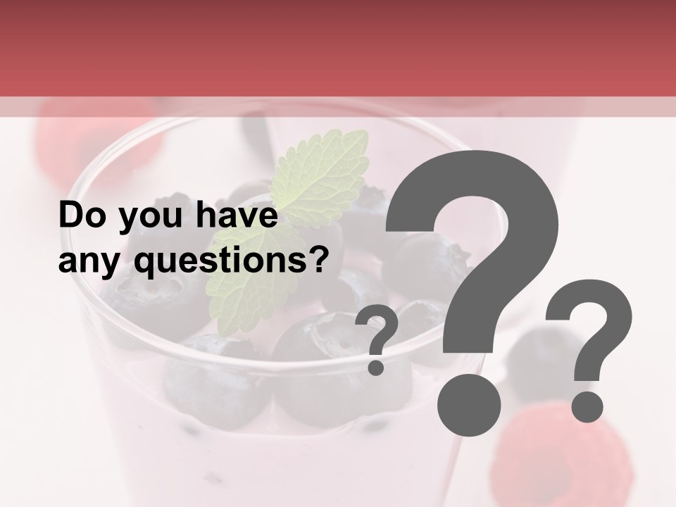 Glass Sweet Fruit Yogurt PowerPoint Template