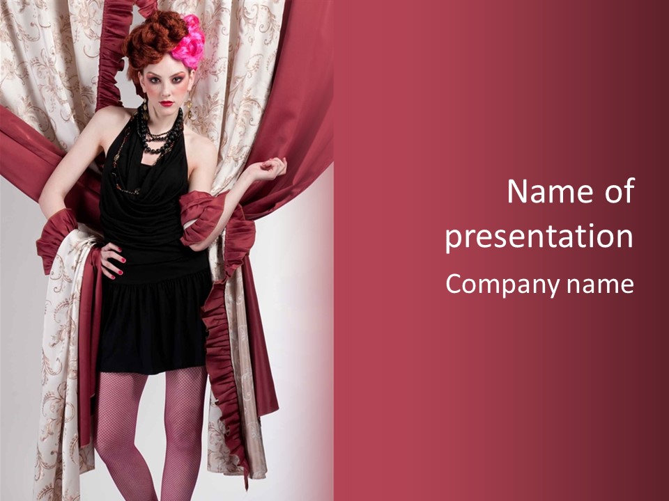 Curtain Elegance Sensuality PowerPoint Template