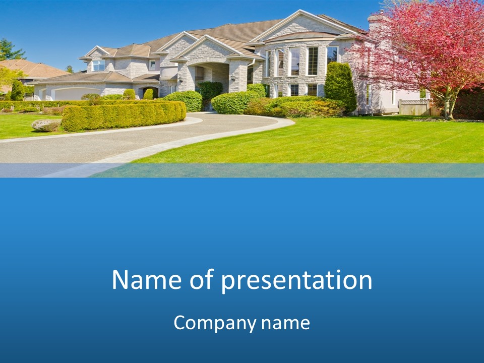 Front Residence Bushes PowerPoint Template